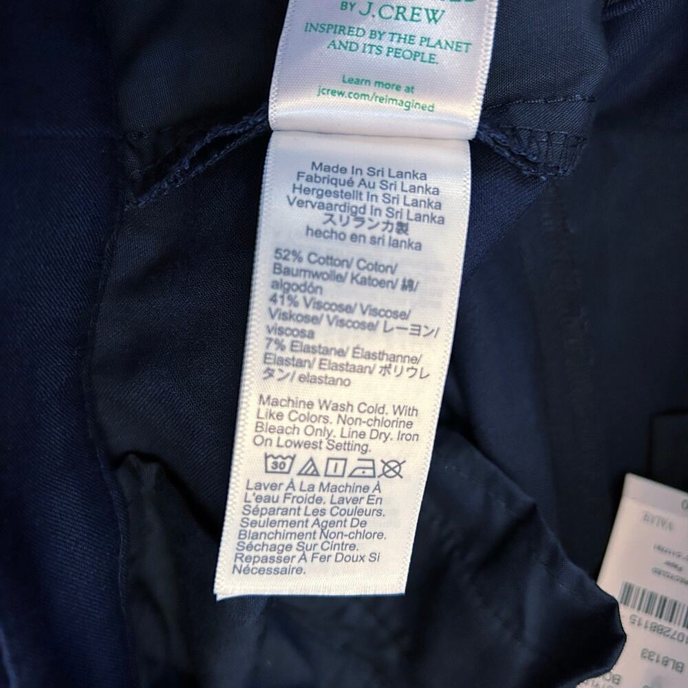 NWT J. Crew Kallie Straight-Leg Pant Navy Size 4 - Picture 8 of 8